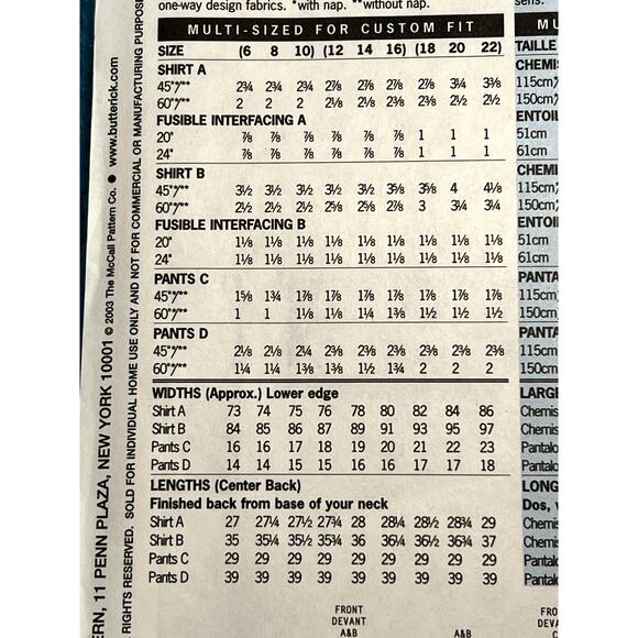 Butterick pattern 3759 top pants size 12 14 - Picture 5 of 9